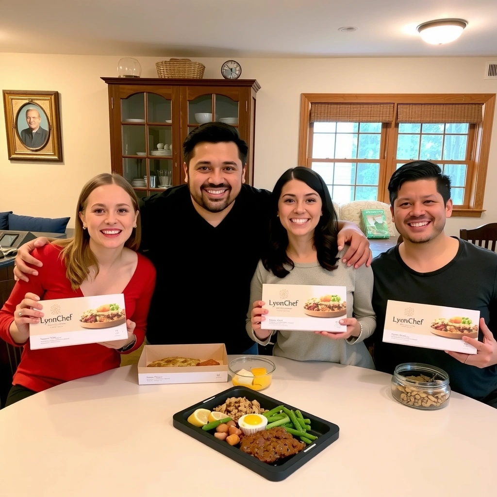 Famille heureuse avec produits Lyonchefcx