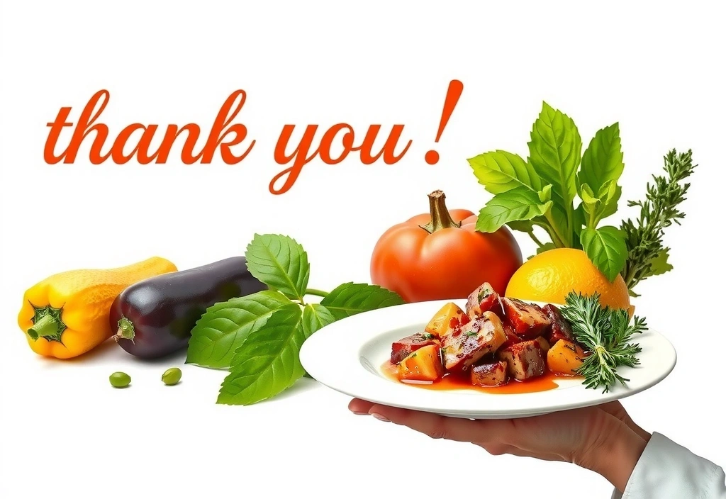 Illustration d'un remerciement avec un plat sain préparé par Lyonchefcx