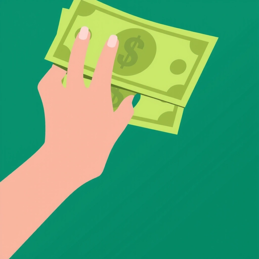 Icône de paiement à la livraison avec une main tendant de l'argent